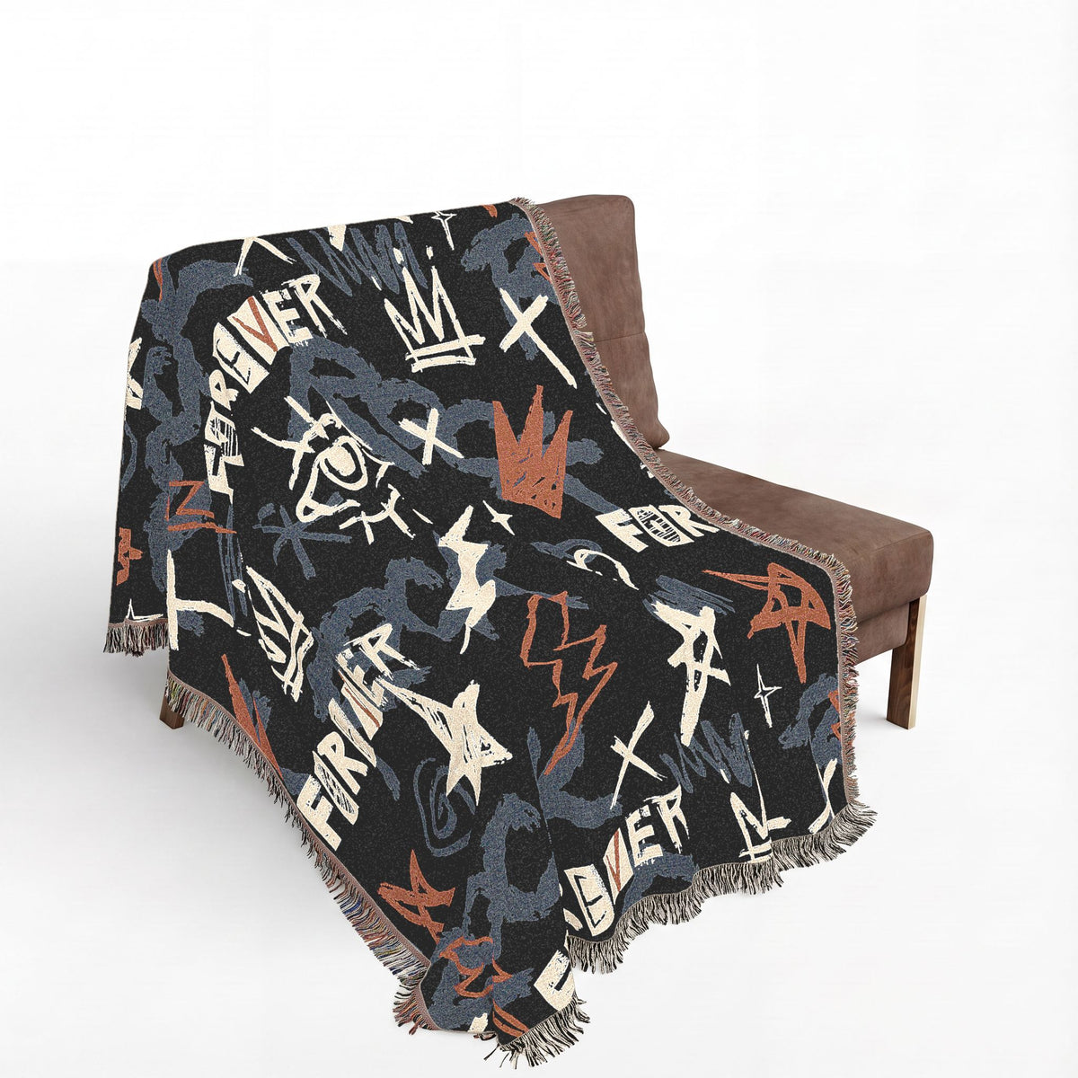 Rock Forever Grunge Graffiti Woven Blanket