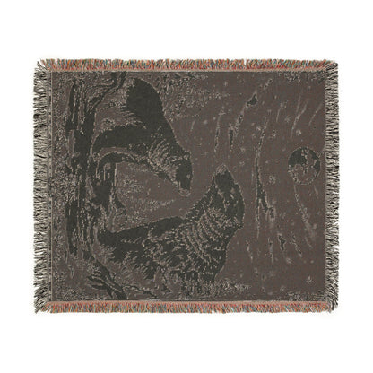 Polar Bear Family Woven Blanket - Cozy Arctic Night Throw
