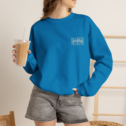 Personalized Realtor Retro Stacked Text Graphic Sweatshirt | Custom Name Real Estate Crewneck