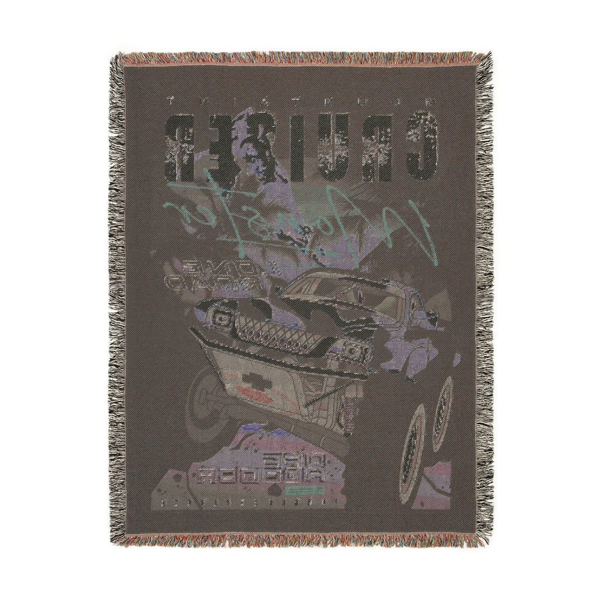 Mountain Cruiser Monster Truck Cotton Woven Throw Blanket