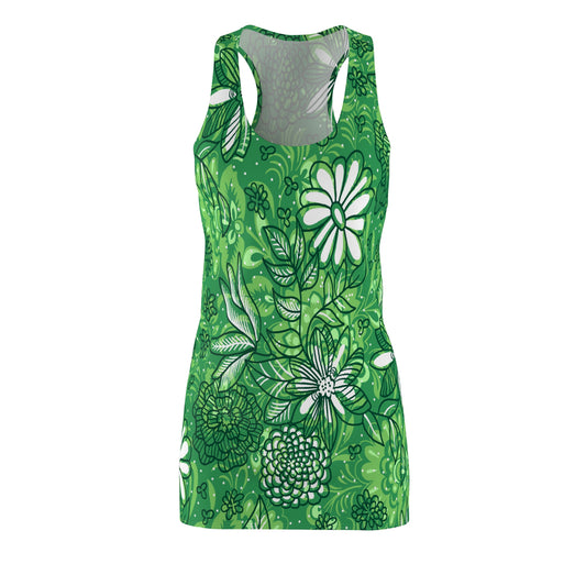 Emerald Botanical Green Racerback Dress