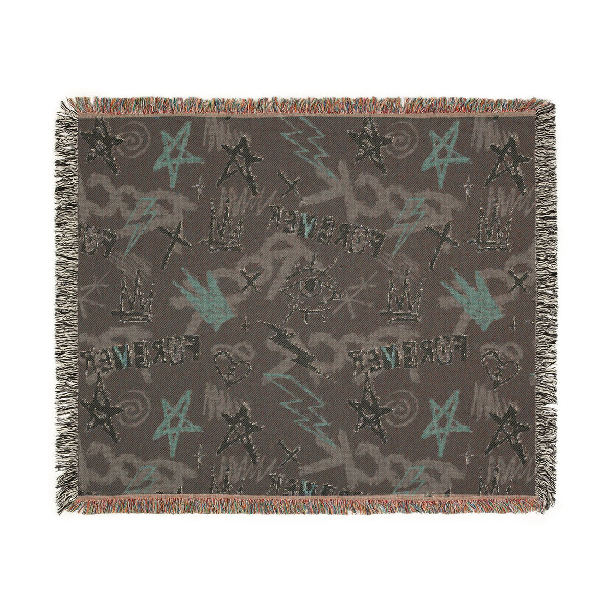 Rock Forever Grunge Graffiti Woven Blanket