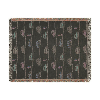 Whimsical Road Trip Cars & Traffic Woven Throw Blanket