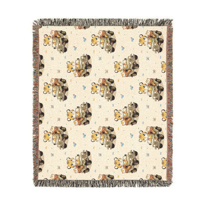 Adventures Safari Tiger Jeeps Woven Throw Blanket