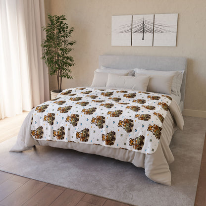 Safari Baby Tigers in Jeeps Fleece Sherpa Blanket