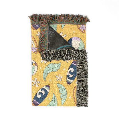 Sunny Surf & Summer Vibes Woven Throw Blanket