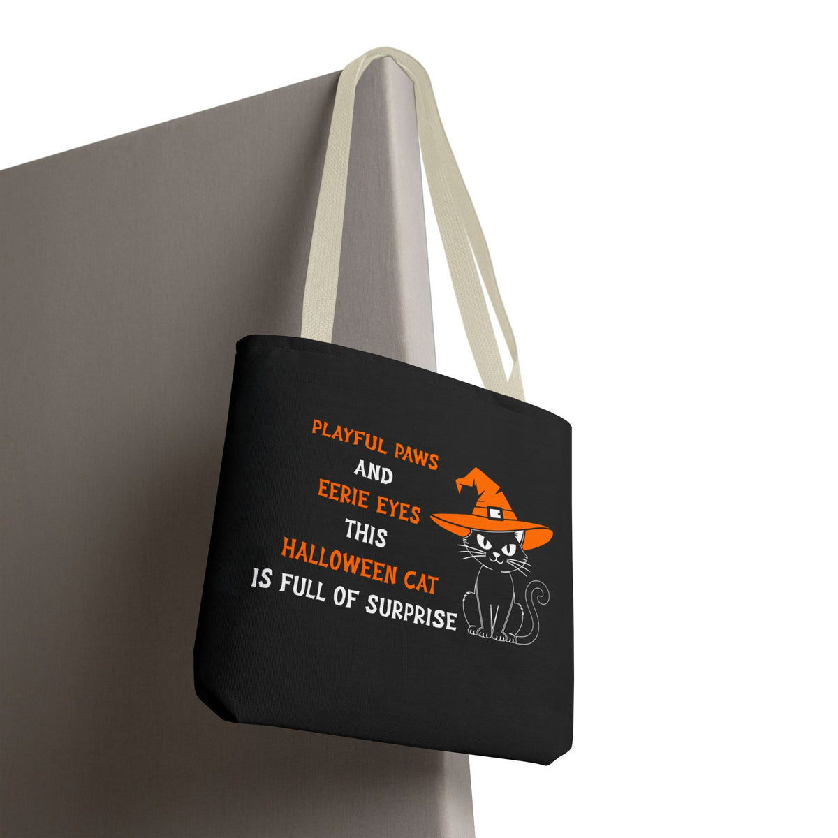 Halloween Cat Tote Bag — "Playful Paws and Eerie Eyes" Trick-or-Treat Reusable Shopper