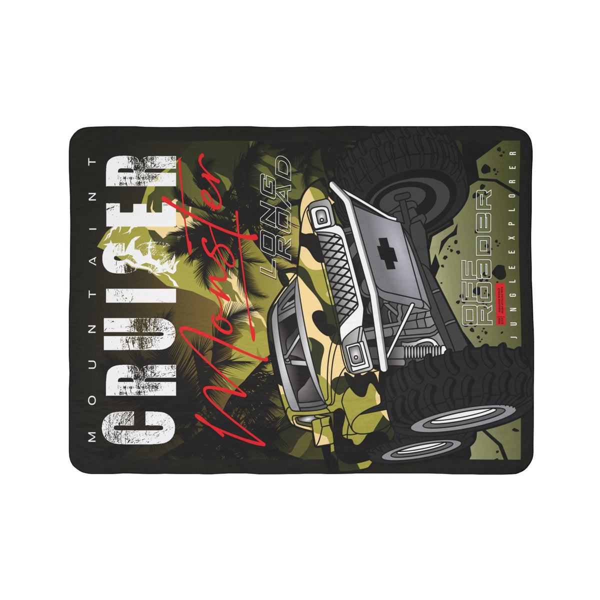 Mountain Cruiser Monster Truck Fleece Sherpa Blanket