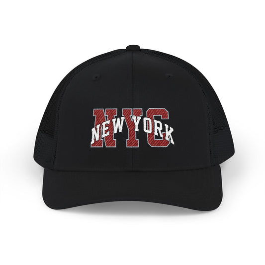 NYC New York City Red Collegiate Richardson 112 Trucker Hat