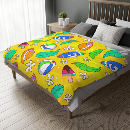 Summer Surf Vibes Throw Blanket (Two-sided print)