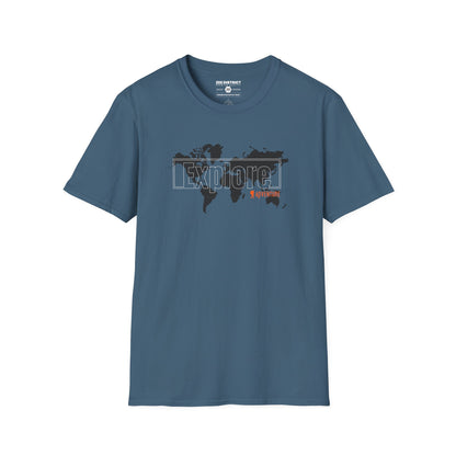 Explore World Map Adventure Graphic Tee: Urban Street Style & Travel T-Shirt