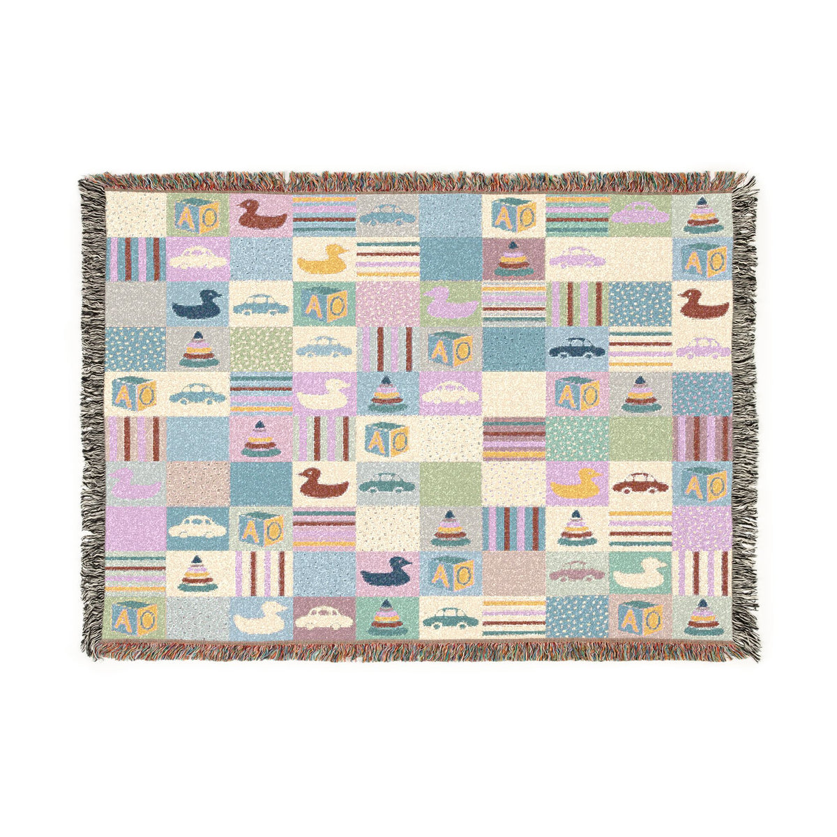 Pastel Playtime Baby Patchwork Woven Blanket