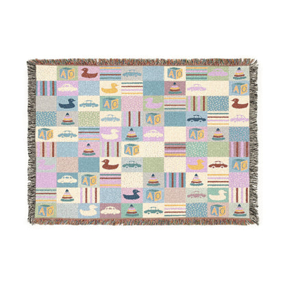 Pastel Playtime Baby Patchwork Woven Blanket