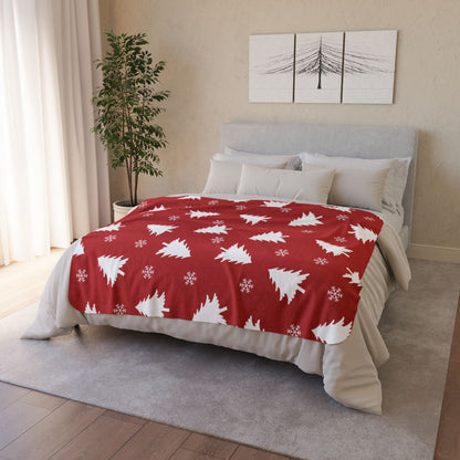 Romantic Red Hearts Fleece Sherpa Blanket