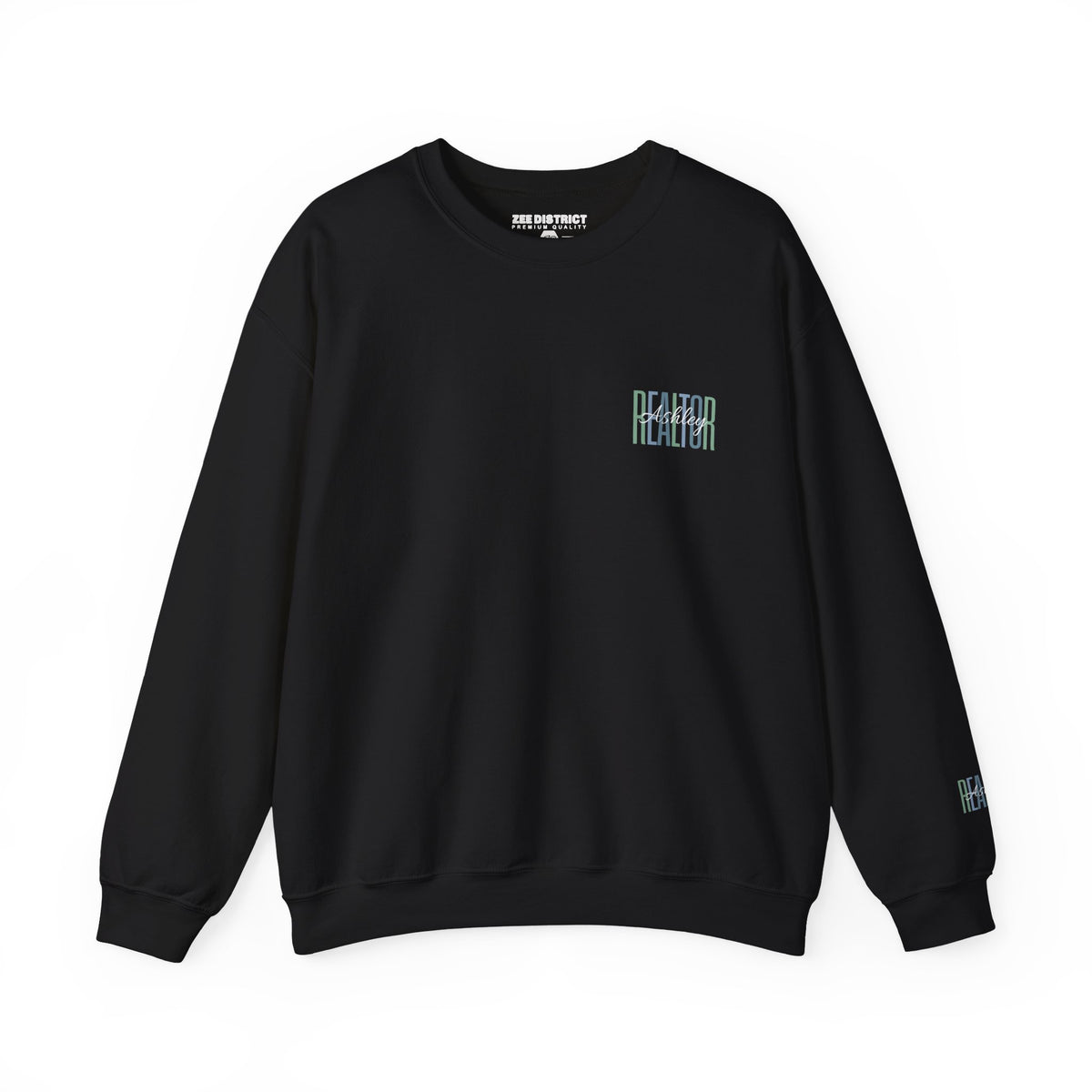 Personalized Realtor Retro Stacked Text Graphic Sweatshirt | Custom Name Real Estate Crewneck