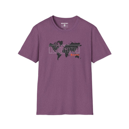 Explore World Map Adventure Graphic Tee: Urban Street Style & Travel T-Shirt