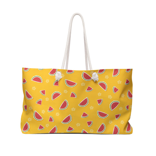 Sunny Watermelon Slice Pattern Weekender Bag | Oversized Summer Beach Tote