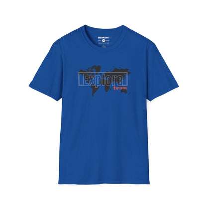 Explore World Map Adventure Graphic Tee: Urban Street Style & Travel T-Shirt