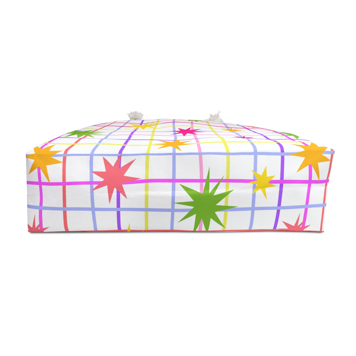 Colorful Grid Starburst Retro Weekender Bag — Oversized Beach & Travel Tote