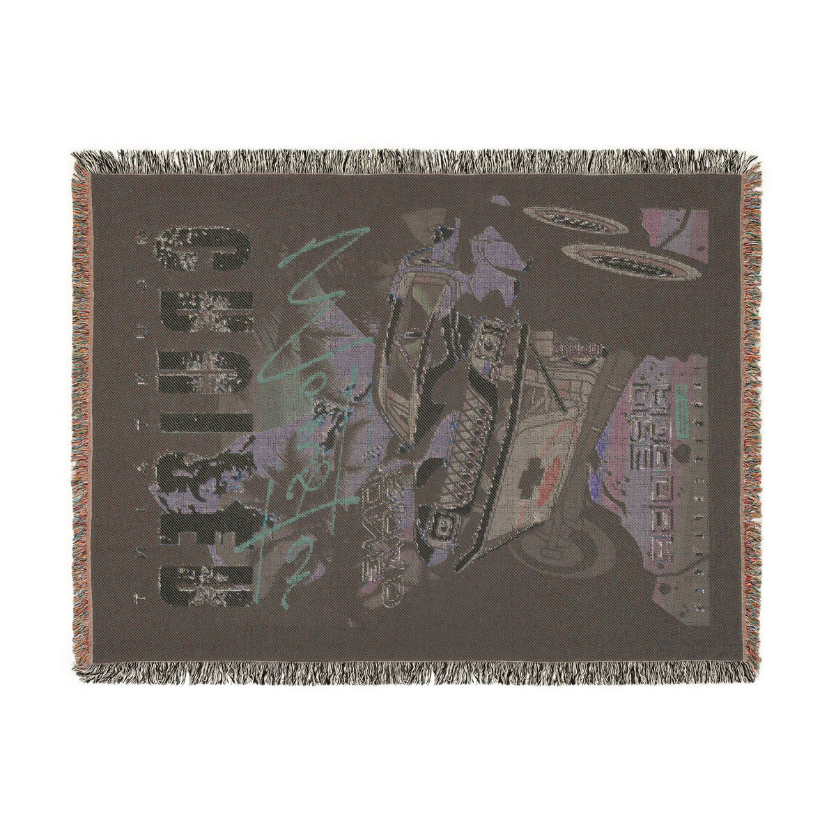 Mountain Cruiser Monster Truck Cotton Woven Throw Blanket