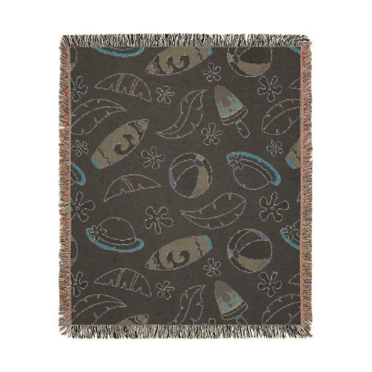 Sunny Surf & Summer Vibes Woven Throw Blanket