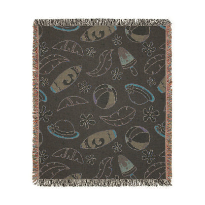 Sunny Surf & Summer Vibes Woven Throw Blanket