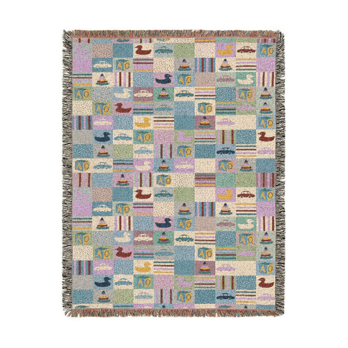 Pastel Playtime Baby Patchwork Woven Blanket