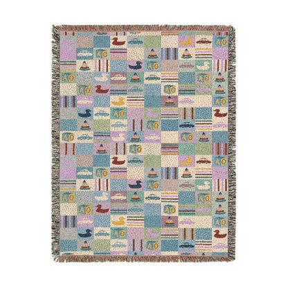 Pastel Playtime Baby Patchwork Woven Blanket
