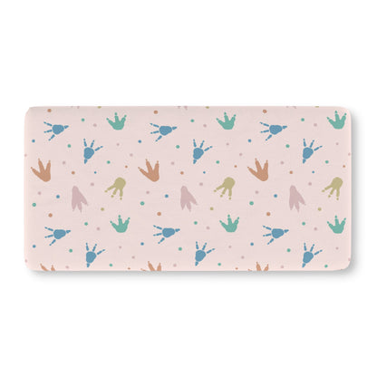 Pastel Quilted Patchwork Hearts & Rainbows Fitted Crib Sheet — Cozy Nursery & Toddler Bedding