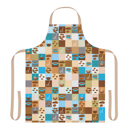 Retro Coffee Lover's Patchwork All-Over Print Apron | Barista & Café Gift